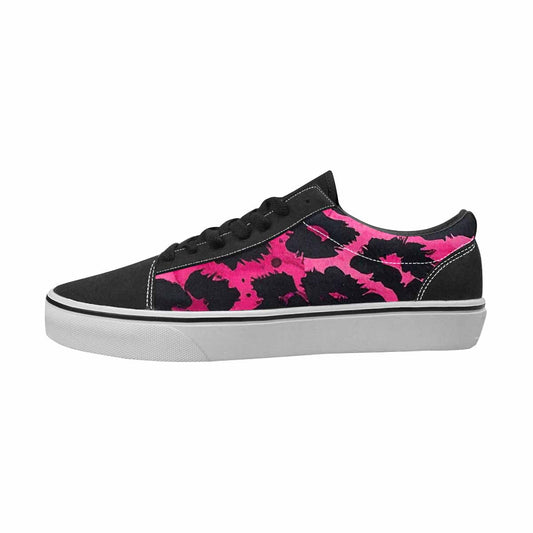 WOMEN'S Leopard Black & Pink Ink Canvas Boutique Vibrant Chaos Original Art Sneakers