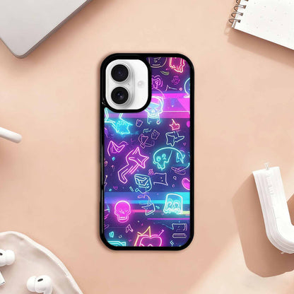 iPhone 17 Case — Neon Glow Sticker Icon Original Art, Custom Art Phone Cover