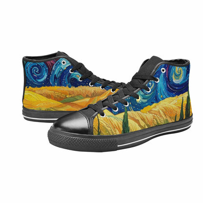 MEN'S Blend All Versions High Top Canvas Wallpaper Art Shoes