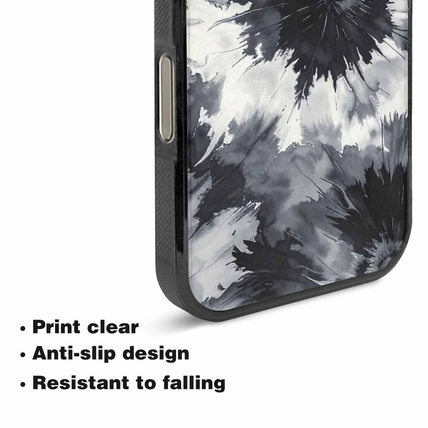 iPhone 16 Pro Max Case — Tie Dye Black And Gray Blended, Unique Phone Case Design