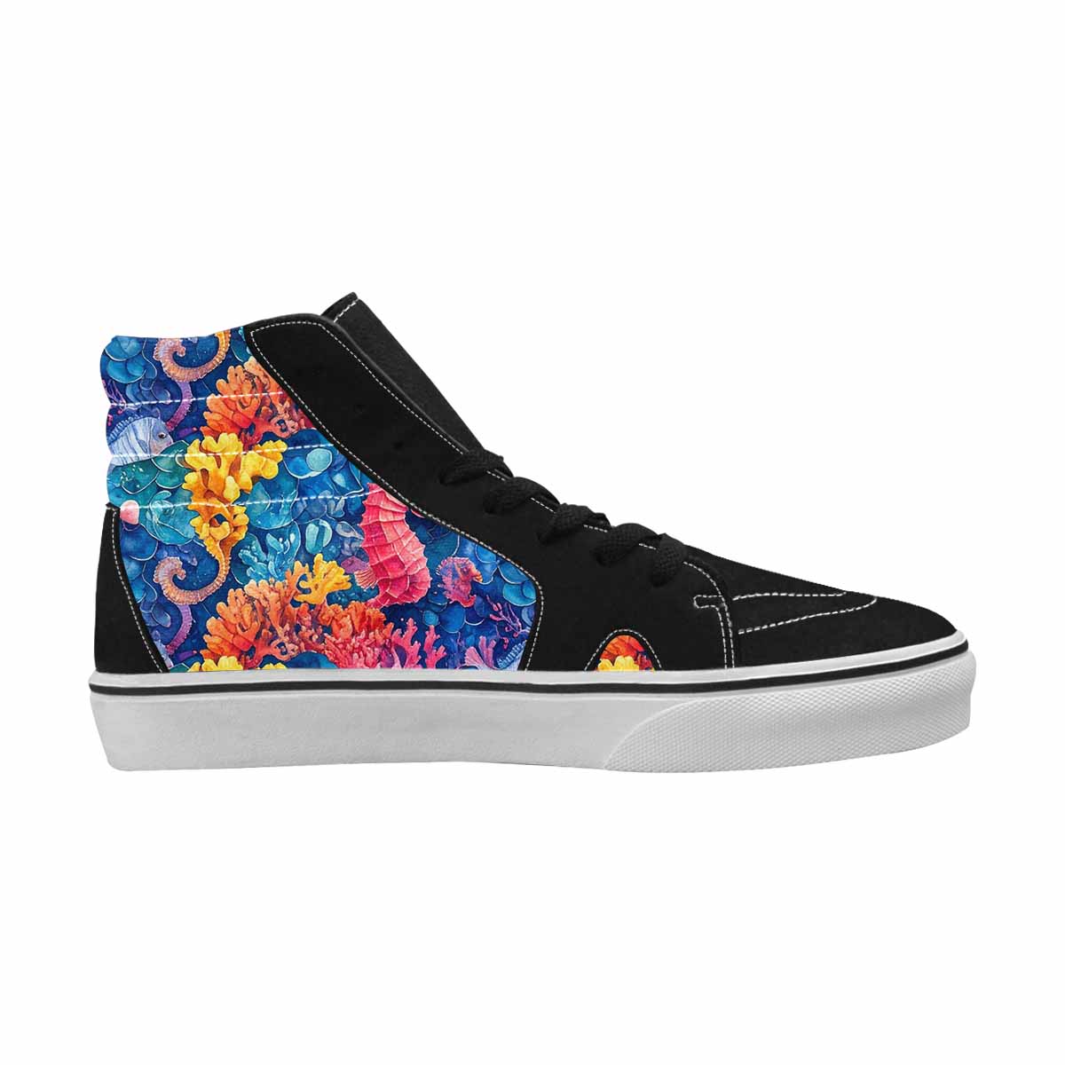 WOMEN'S Fish Scale Coral High Top Canvas Y2K Custom Sneakers