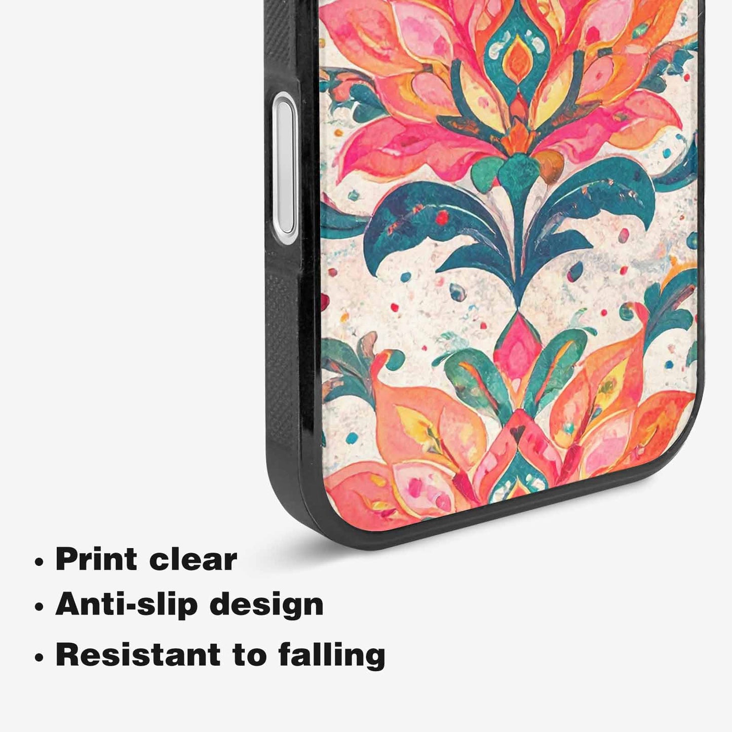 iPhone 16 Case — Marble Floral, Custom Printed Phone Case