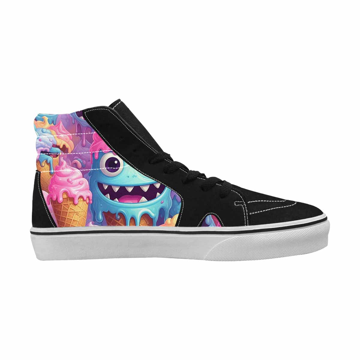 WOMEN'S Melting Icecream Cone Monster High Top Canvas Dark Academia Sneakers