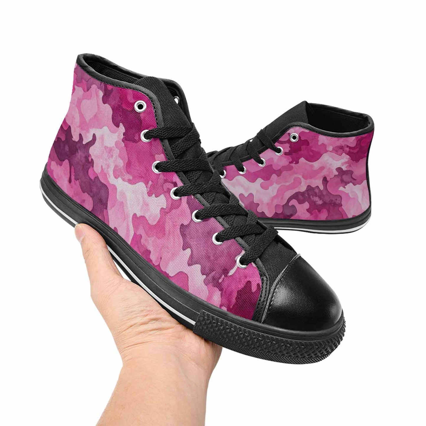 WOMEN'S Military Camouflage Blotch High Top Canvas Surreal Shoes
