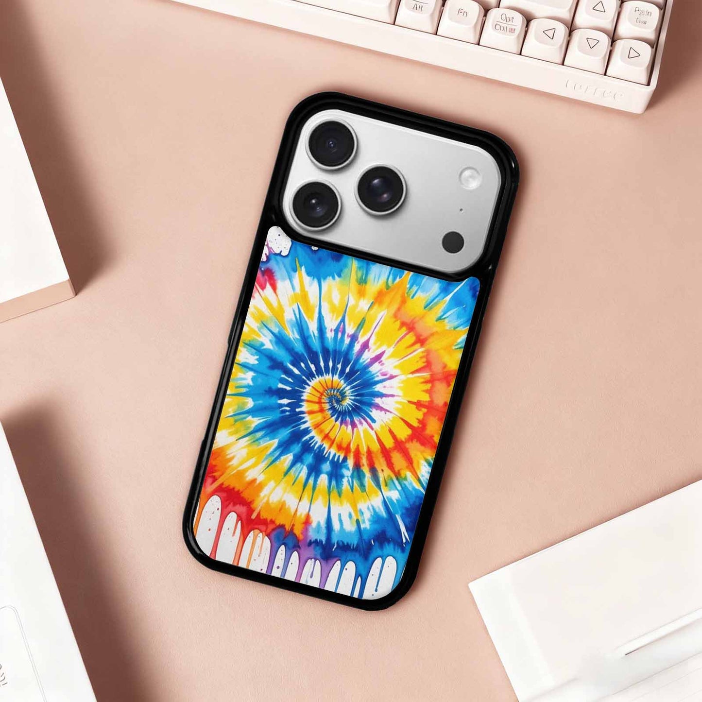 iPhone 17 Pro Case — Tie Dye Style Art Dripping Tie, Unique Phone Case Design