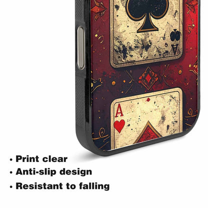 iPhone 15 Pro Max Case — Playing Card Suits Pattern Poker Chips, Custom Designed Case Cover
