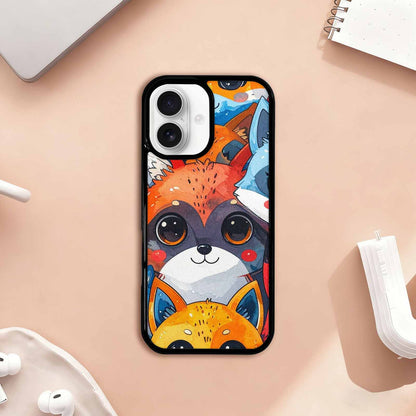 iPhone 17 Case — Watercolor Kawaii Fox Watercolor Abstract, Custom Designed Case Cover