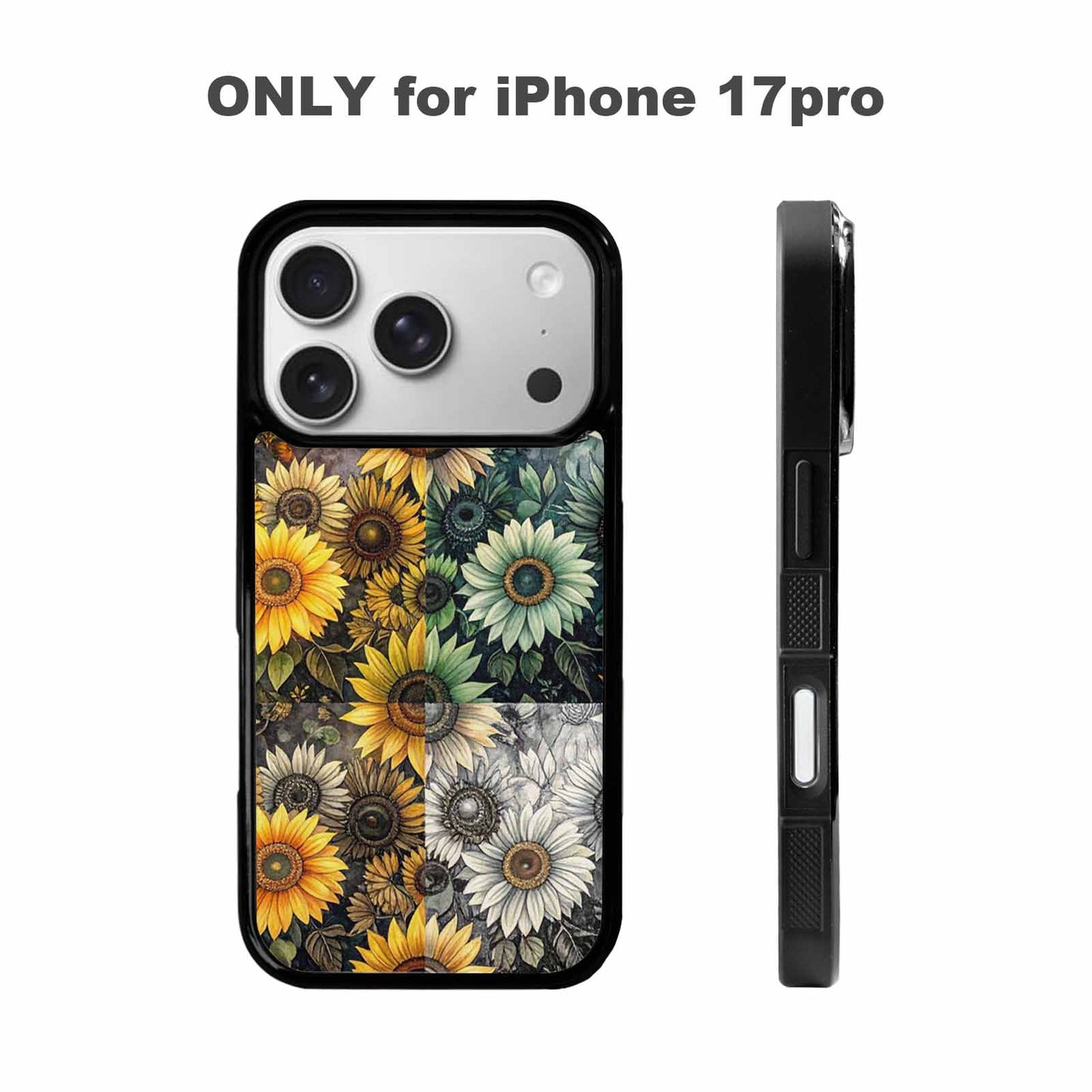 iPhone 17 Pro Case — Small Sunflower Pattern Randomly Varying Floral, Personalized Phone Case