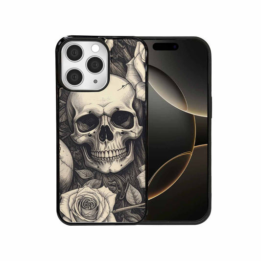 iPhone 15 Pro Max Case — 20 Skulls Overlapping Seamless Tileable Pattern, Custom Phone Case