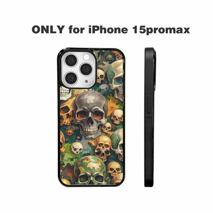 iPhone 15 Pro Max Case — Skulls Camoskulls Pattern Hu Avd, Custom Print Case Cover