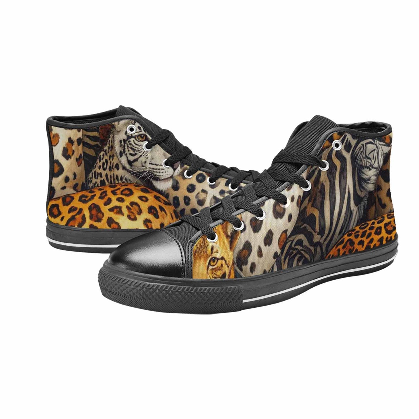 MEN'S Animal Print High Top Canvas Neon Fantasy Shoes