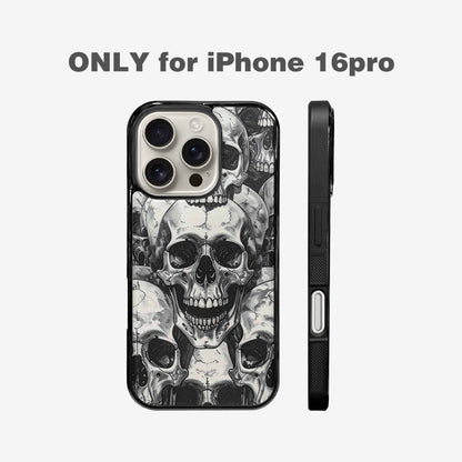 iPhone 16 Pro Case — Tessellated Human Skulls Custom, Custom Art Phone Cover