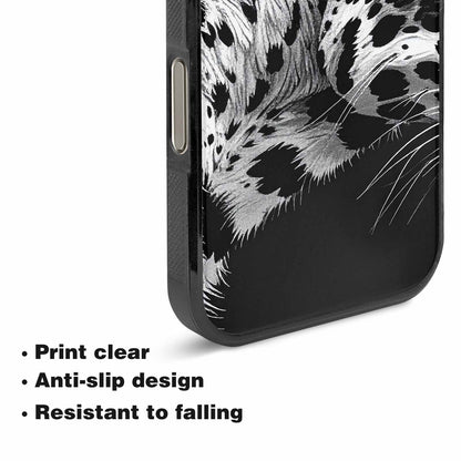 iPhone 16 Pro Case — Leopard Print Black And White Style, Customized Protective Case
