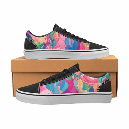 WOMEN'S Polysexual Flag Color Canvas Lace-Up Surreal Custom Sneakers