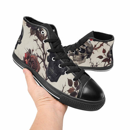 MEN'S Skulls - Roses High Top Canvas Neon Fantasy Sneakers