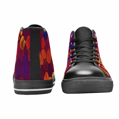 MEN'S Dark Snake Print High Top Canvas Surreal Custom Sneakers