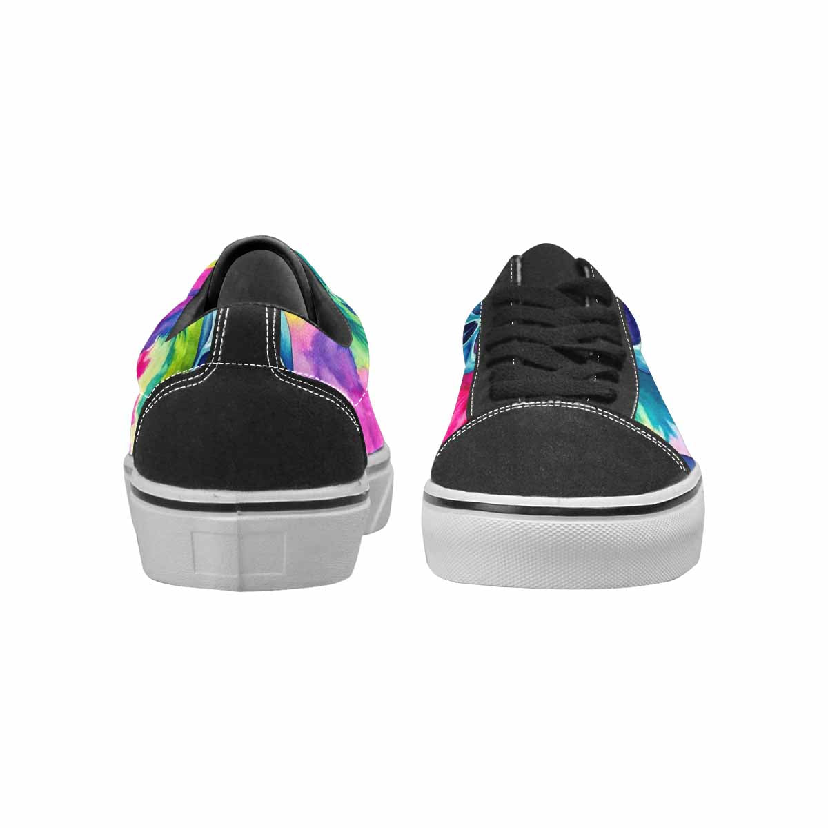 WOMEN'S Tie Dye Skulls Print Canvas Lace-Up Cottagecore Custom Sneakers