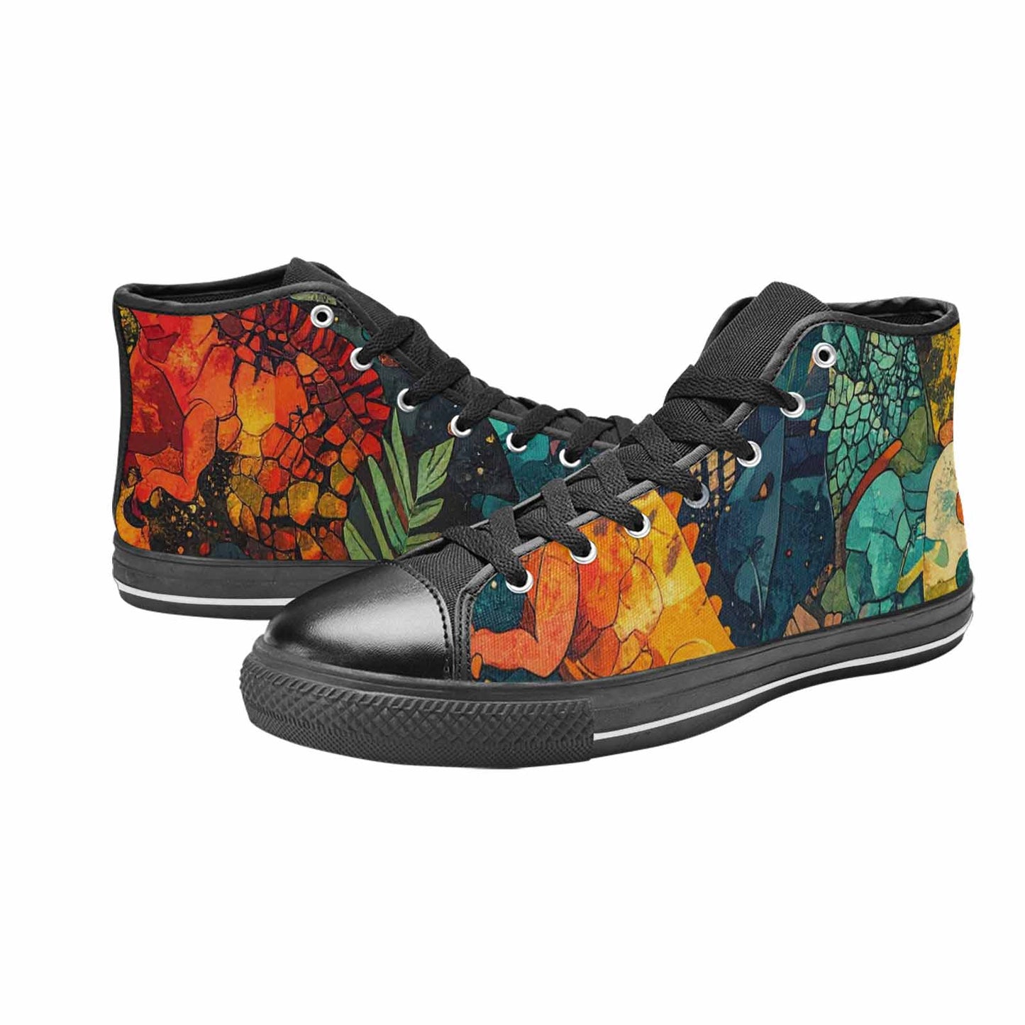 WOMEN'S Dinosaur Silhouette High Top Canvas Y2K Custom Sneakers