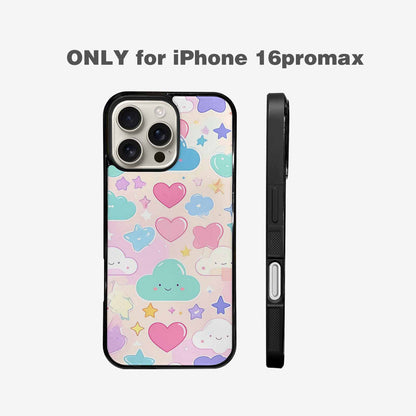 iPhone 16 Pro Max Case — Cute Kawaii Style Generic Icons Stars, Unique Phone Case Design