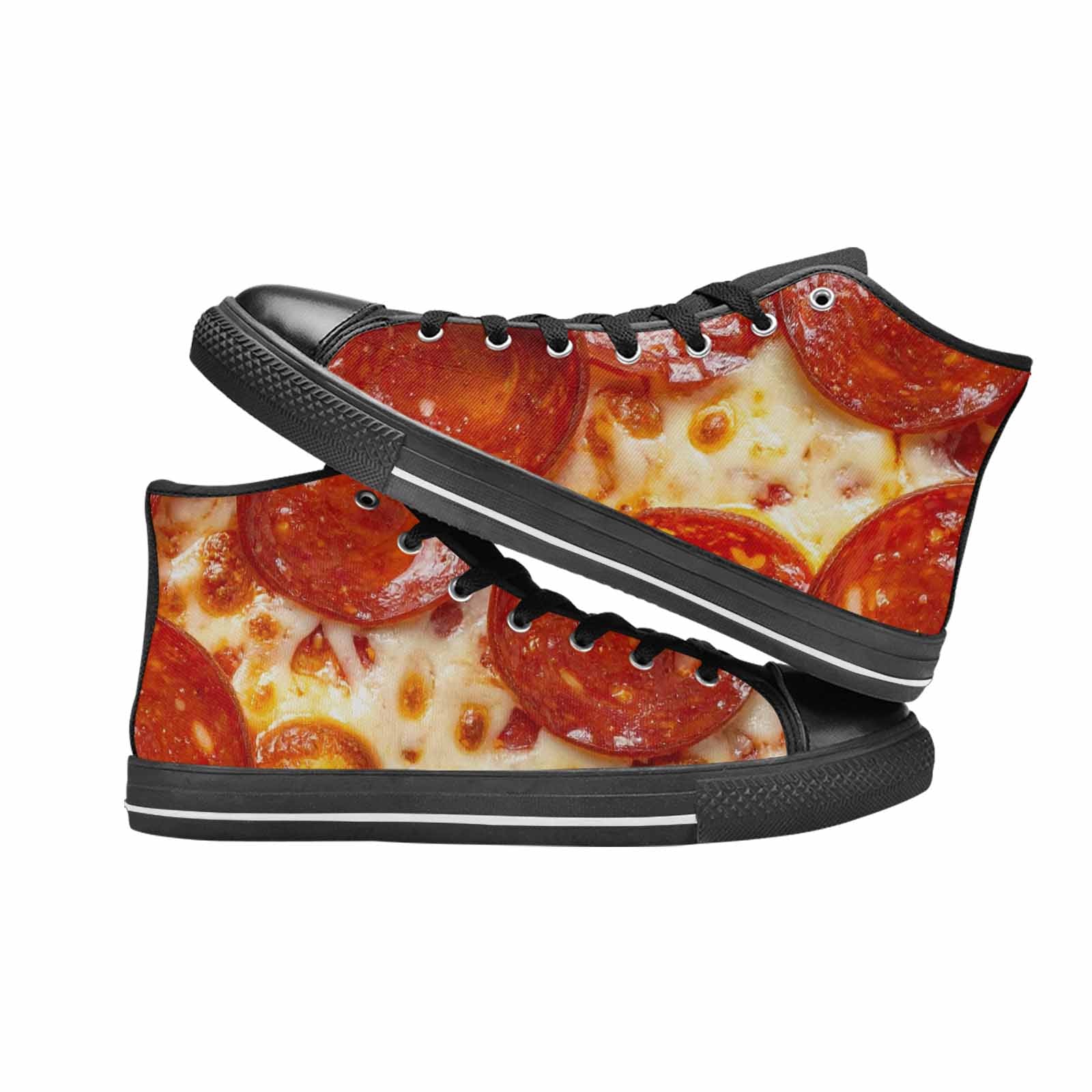 MEN'S Pepperoni Pizza Print High Top Canvas Dreamcore Sneakers