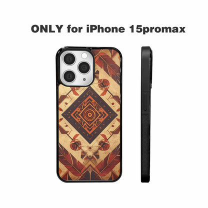 iPhone 15 Pro Max Case — Native American Geometric Pattern Arrows Feathers, Custom Made Phone Cover