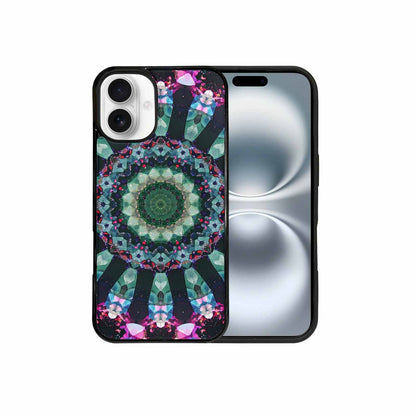iPhone 16 Plus Case — Crystal Mandala Art Seamless Pattern Vibrant, Custom Printed Phone Case