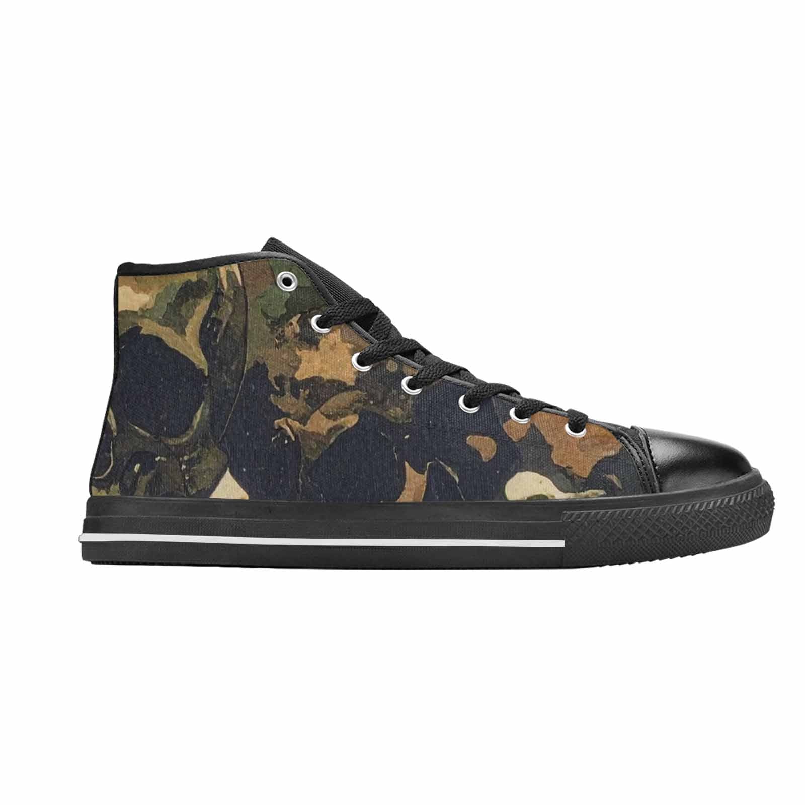 WOMEN'S Military Camo Skull High Top Canvas Dreamcore Custom Sneakers