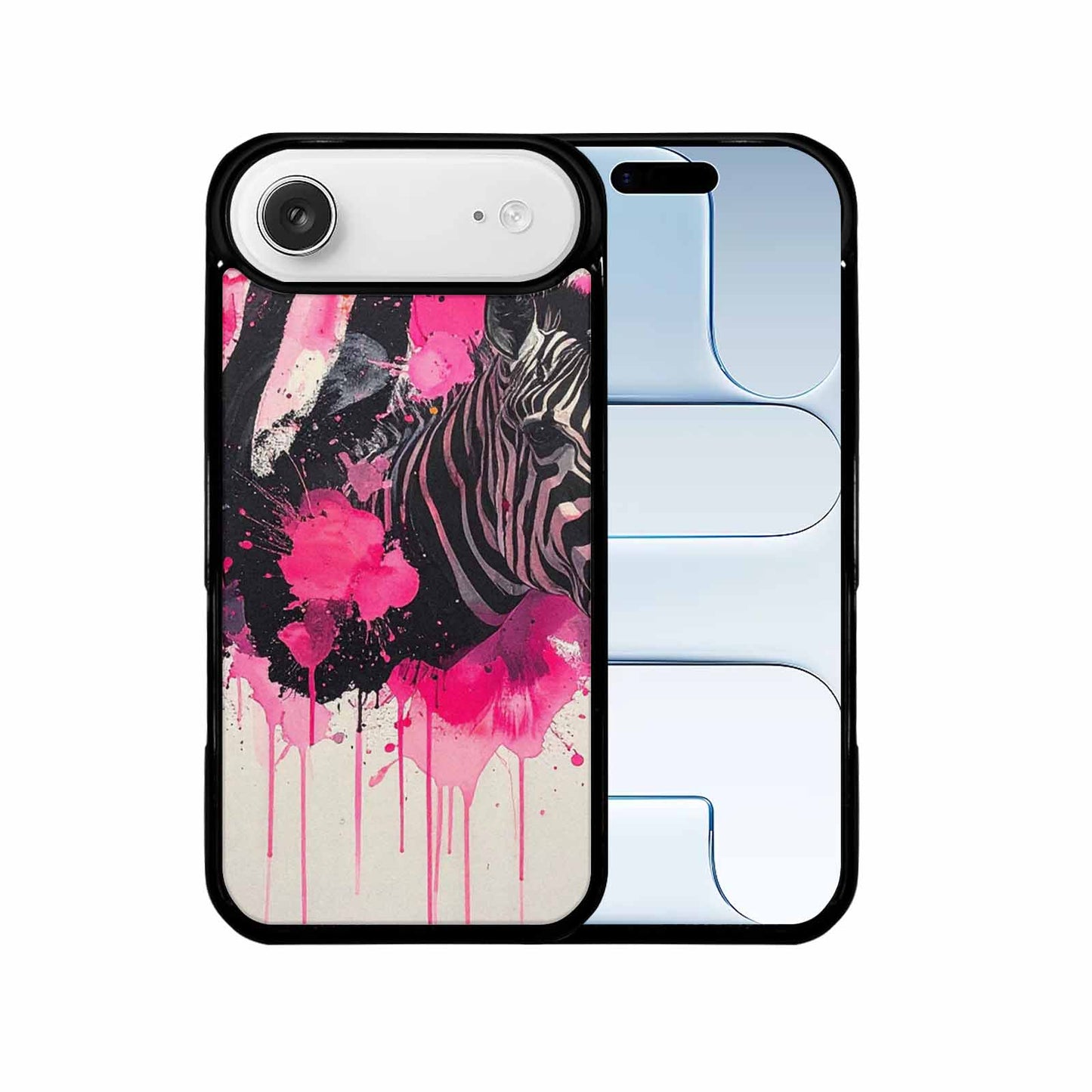 iPhone 17 Air Case — Black Pink Ink Zebra Stripe Animal, Custom Art Phone Cover