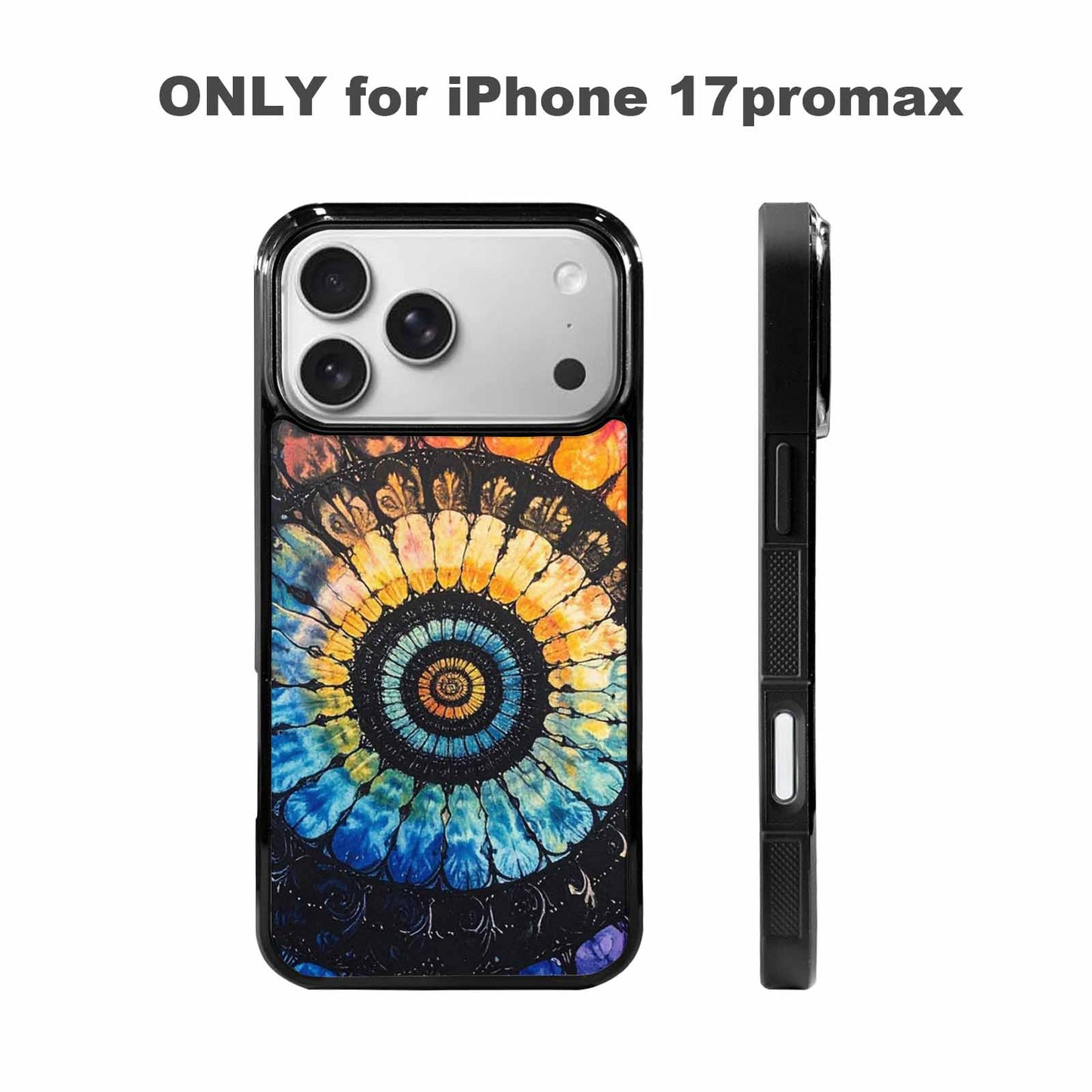 iPhone 17 Pro Max Case — Tie Dye Swirls (black Tie Dye, Custom Printed Phone Case