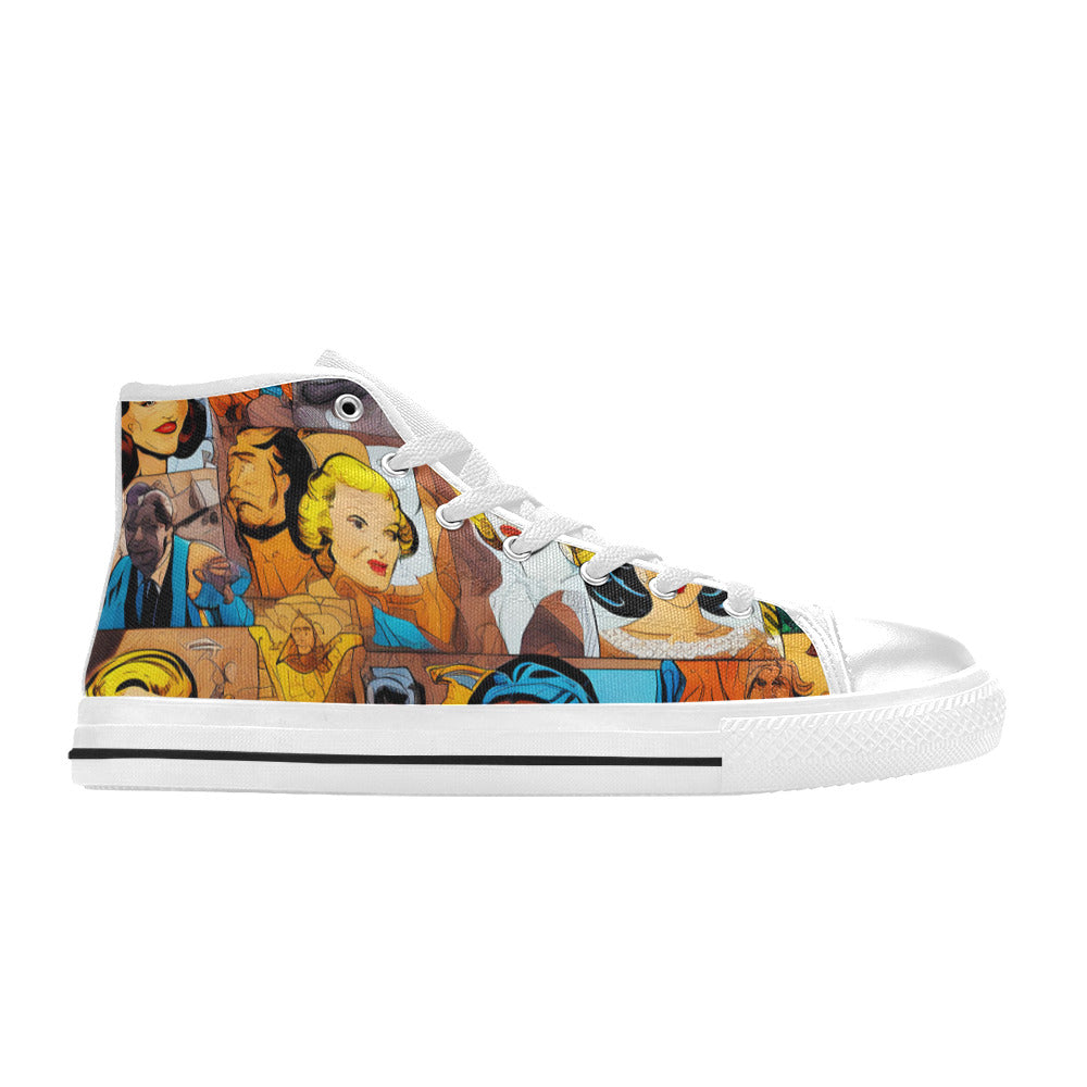 MEN'S Cc Pop Art Men’S High Top Canvas Wallpaper Art Shoes