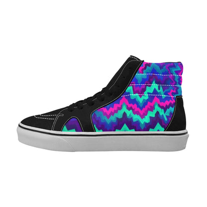 MEN'S Psychedelic Chevron Vortex High Top Skateboarding Y2K Shoes