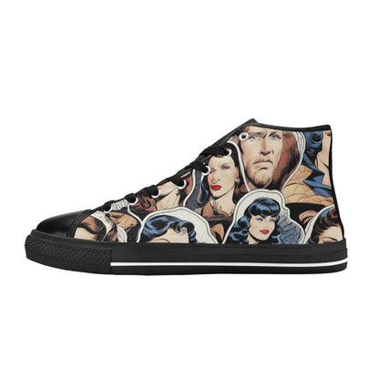 WOMEN'S Cc Retro Faces High Top Canvas Neon Fantasy Custom Sneakers