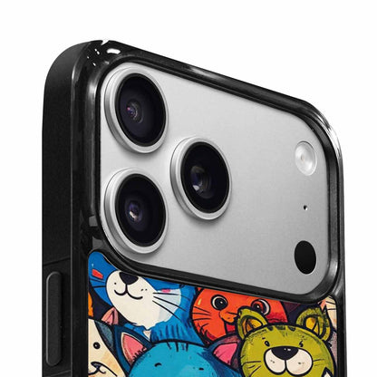 iPhone 17 Pro Case — Seamless Tileable Pattern Of Overlapping Cartoon, Unique Phone Case Design