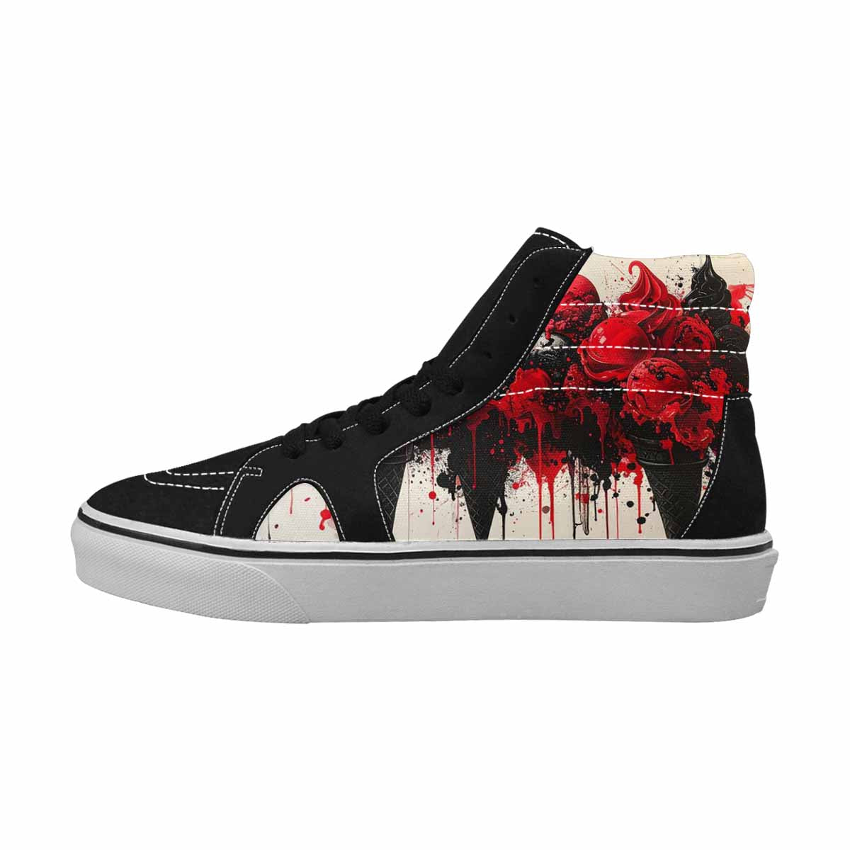 MEN'S Ice Cream Motif High Top Canvas Cottagecore Custom Sneakers