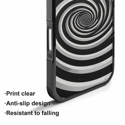 iPhone 17 Case — Hypnotic Spiral Optical Illusion Original Art, Custom Art Phone Cover