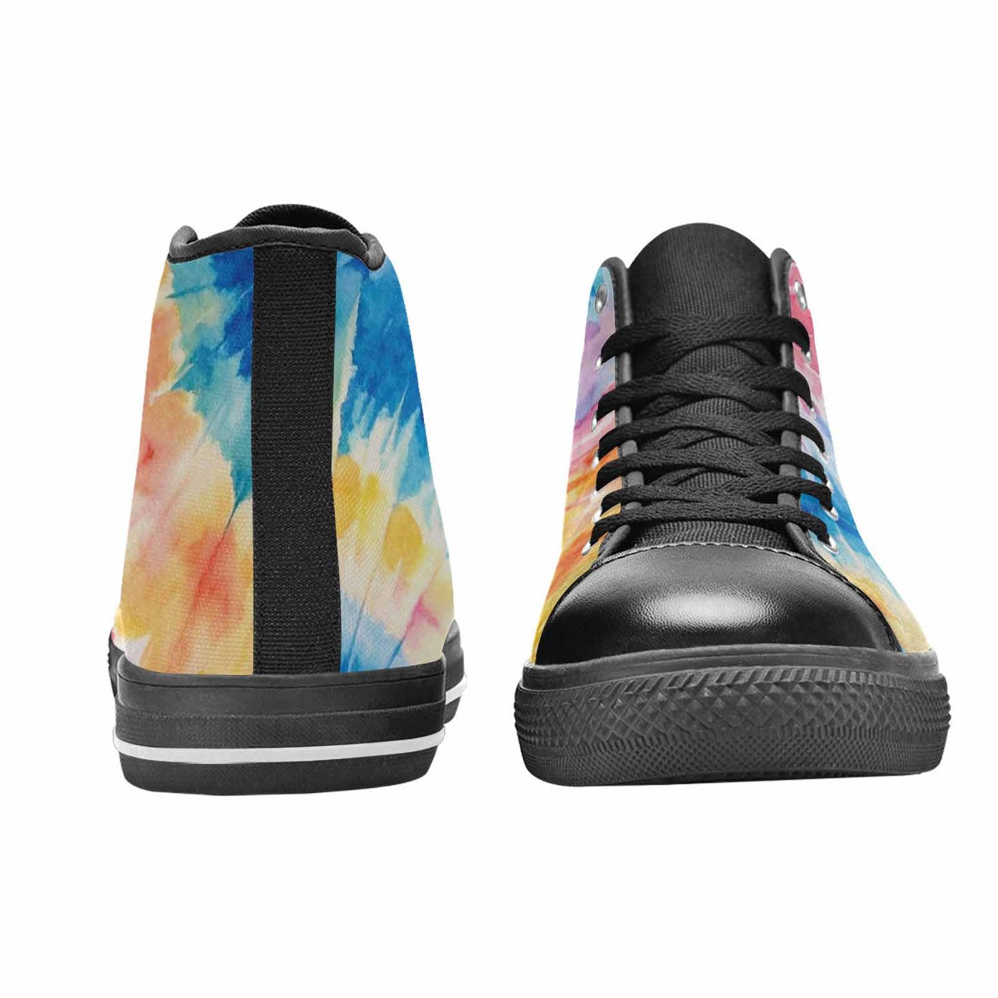 MEN'S Tie Dye Swirl High Top Canvas Vibrant Chaos Sneakers