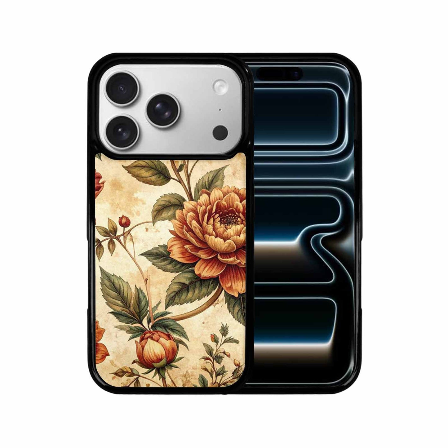 iPhone 17 Pro Case — Vintage Botanical Art Pattern Floral, Custom Designed Case Cover