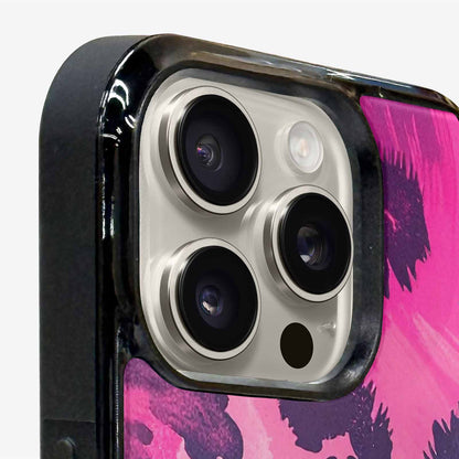 iPhone 15 Pro Max Case — Leopard Neon Pink Teal Airbrush, Custom Made Phone Cover
