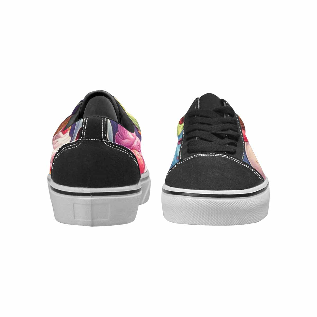 WOMEN'S Ice Cream Monsters  Lace-Up Canvas Kaleidoscope Sneakers