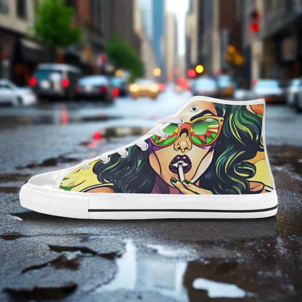Aztec Pink Cream Vivid MEN Bold Art - Freaky Shoes | Custom Art Sneakers