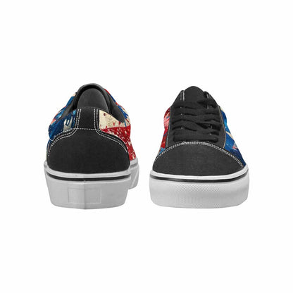 WOMEN'S Patriotic Stars Stripes Lace-Up Canvas Grunge Custom Shoes