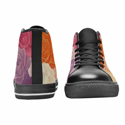 MEN'S Lesbian Flag Color High Top Canvas Vivid Shoes