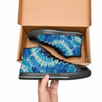 WOMEN'S Tie Dye - High Top Canvas Vibrant Chaos Custom Sneakers