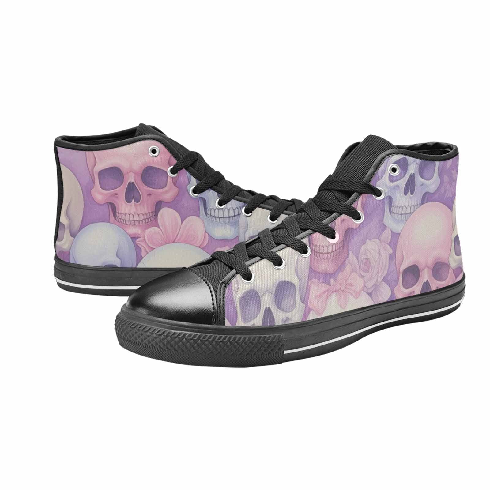 MEN'S Skulls - Pastel High Top Canvas Cottagecore Shoes