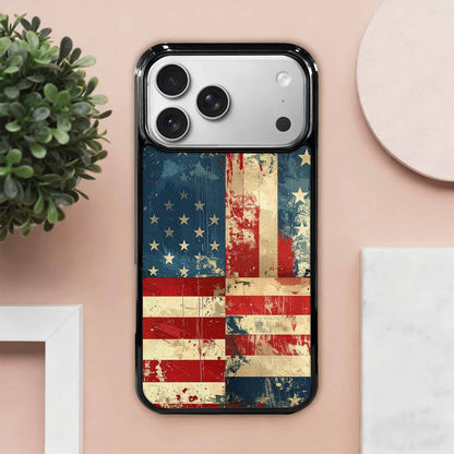 iPhone 17 Pro Max Case — Small American Flag Stars Galaxy Space, Personalized Phone Case