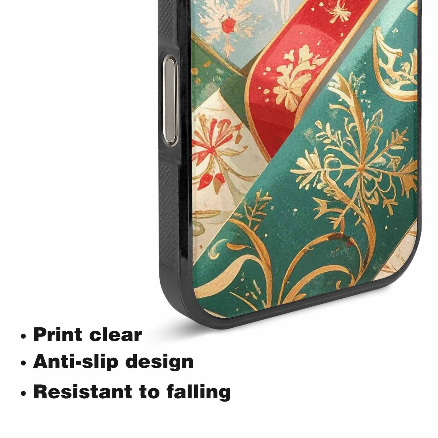 iPhone 16 Pro Case — Christmas Wrapping Paper Pattern Art Wallpaper, Custom Art Phone Cover