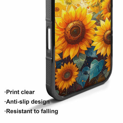 iPhone 17 Case — Full Color Vibrant Sunflower Floral, Custom Phone Case