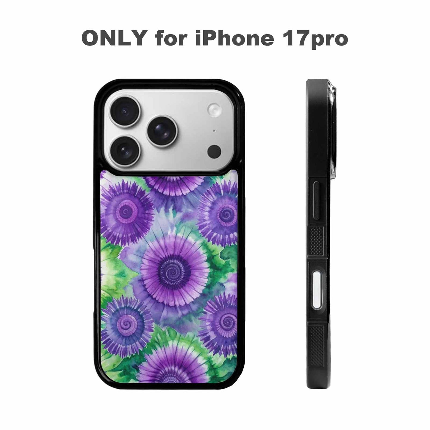 iPhone 17 Pro Case — Tie Dye Purple Green Blended Tie, Original Design Phone Case