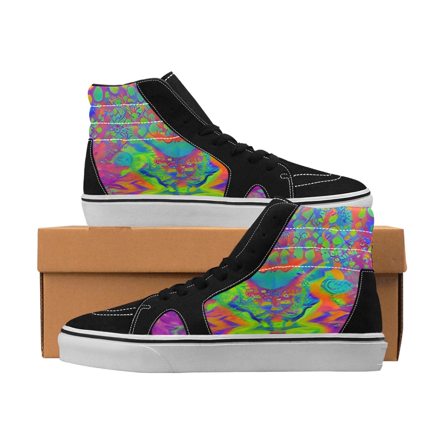 MEN'S Acid Bath High Top Skateboarding Surreal Custom Shoes
