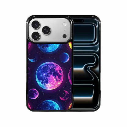 iPhone 17 Pro Max Case — Neon Winter Moon Cartoon Cute, Custom Print Case Cover
